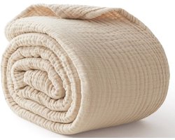 Large 100% Cotton Muslin Blanket 50 x 69 Inches - Breathable and Lightweight All-Season Sofa Duvet Bedspread
