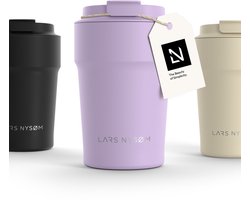 LARS NYSØM Bevægelse Thermos Coffee Mug-to-go 380ml - BPA-vrij met Isolatie - Lekvrije Roestvrijstalen Thermosbeker (Lavender Purple)
