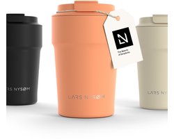 LARS NYSØM Bevægelse Thermos Coffee Mug-to-go 380ml - BPA-vrij met Isolatie - Lekvrije Roestvrijstalen Thermosbeker (Pumpkin Orange)