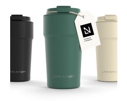 LARS NYSØM Bevægelse Thermos Coffee Mug-to-go 500ml - BPA-vrij met Isolatie - Lekvrije Roestvrijstalen Thermosbeker (Pine Green)
