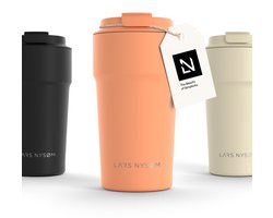LARS NYSØM Bevægelse Thermos Coffee Mug-to-go 500ml - BPA-vrij met Isolatie - Lekvrije Roestvrijstalen Thermosbeker (Pumpkin Orange)