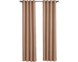 Larson - Luxe hotel blackout gordijn - met ringen - 3m x 2.5m - Donker taupe