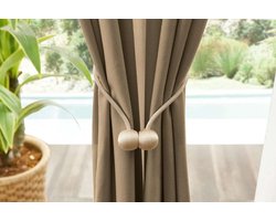 Larson - Velvet Gordijnen - 2.8m x 2.5m - Ringen - Taupe