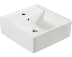 Larx waskom vierkant 41 x 41 x 15 cm keramiek glans wit