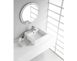 Larx waskom vierkant 46 x 46 x 16,5 cm keramiek glans wit