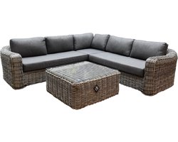 Las Palmas hoek loungeset 4-delig grijs wicker