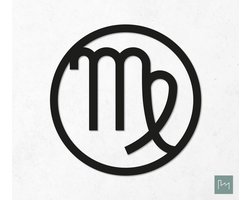 Laserfabrique Wanddecoratie - Houten Sterrenbeeld Maagd - XS - Zwart - Zodiac Sign Virgo - Sterrenconstellatie - Verjaardag Cadeau Augustus September - Muurdecoratie - Line Art - Wall Art