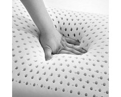 Latex hoofdkussen Palau - Bamboevezel dubbeldoek - Latex kern voorzien van ventilatiekanalen - Ventilerend - Antiallergisch - Ondersteunend - Perfecte aansluiting en Comfortabel - Firm 50x70