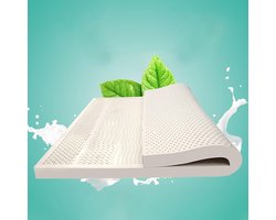 Latex Matras Topper - Natuurlijk Rubber - Verbeter Slaap - Ademend Koelontwerp - 5 cm Dik - Wit