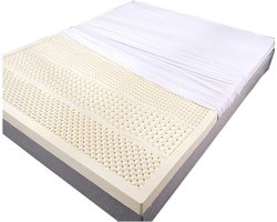 Latex Matras Topper - Natuurlijk Rubber - Verbeter Slaap - Honingraat Ventilatie - 90 x 210 cm - Natuurlijk
