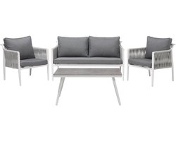 LATINA - Loungeset voor 4 - Wit - Aluminium