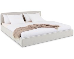 LATINI-boxspring 160x200 cm in lichtgrijs met verstelbaar hoofdeinde
