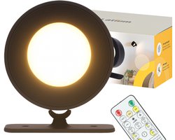 Latium Oplaadbare Wandlamp met Afstandsbediening voor Binnen - Dimbaar en te Bevestigen zonder Boren - USB Oplaadbaar - Slaapkamer - Nachtlamp - Zwart