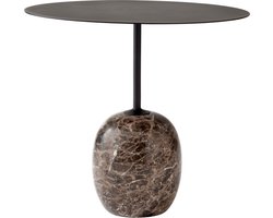 Lato Bijzettafel - ovaal 40 x 50 cm - Warm Black & Emparador Marble