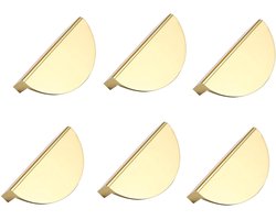 LATRAT 6 stuks kastgrepen, gouden halve maan, meubelgrepen, gouden keukenkasten, aluminium, modern, voor woonkamer, keuken, kantoormeubels, nachtkastje, commode, kasten