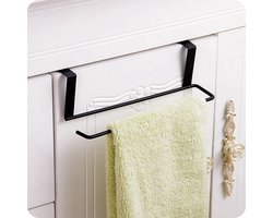 LATRAT Keukenrolhouder wand zwart, keukenrolhouder zonder boren/boren wandmontage, rollen papier handdoekhouder opbergrek kast kast weefsel rek (zwart)