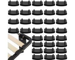 Latte Eindstukken voor Lattenbodem, Zwart, 54 mm, 30 Stuks, Verbindingselementen voor Bedden