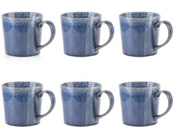 Latte Macchiato Mokken - 400 ML - 6 Stuks - Grote Koffiebekers - Met Oor - Cappuccino Mokken - Latte Mok - Keramiek