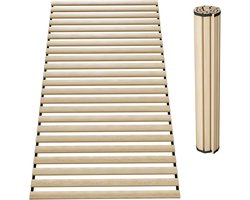 Lattenbodem Cederhouten Lattenrost 160x200cm Rollattenrost Met 23 Latten & Zwart Elastiek, Opvouwbare Rollattenrost Belasting Tot 300KG, 2cm Dikke Houten Latten Vervanglatten Voor De Meeste Bedden NAIZY