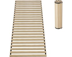 Lattenbodem Cederhouten Lattenrost 90x200cm Rollattenrost Met 23 Latten & Zwart Elastiek, Opvouwbare Rollattenrost Belasting Tot 300KG, 2cm Dikke Houten Latten Vervanglatten Voor De Meeste Bedden NAIZY