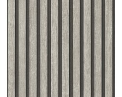 LATTENWAND BEHANG | industrieel - Grijs Zwart - A.S. Création Elements 2