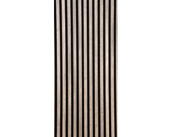 lattenwand vergrijsd walnoot(Taupe)|280x60x18|akoestische wandpaneel met vilt - MDF Wandpaneel - Akoestische Wandbekleding - Moderne Wanddecoratie - Eenvoudige Montage - Acoustic Wall Panel - Akupanel Slat Wall - Sound Absorbing Wall Panel