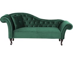 LATTES - Chaise longue - Donkergroen - Linkerzijde - Fluweel