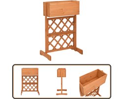 Latwerkplantenbak massief vurenhout oranje 45x30x74 cm Tuinmeubelen - Houten Plantenbak - Klimmende Planten - Bloementuin - Outdoordecoratie