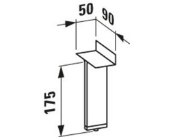 Laufen Kartell voeten, voor sets H860331,3,5,7 en hoge kast, H4076600330001