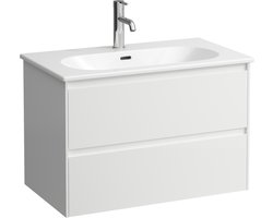 Laufen Lani wastafel pack slim m/meubel 80cm 2 lades mat wit