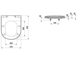 Laufen Lua closetzitting met deksel, Slim, softclosing mechanisme, 445x370mm, H8910830180001