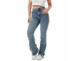 Laulia High Waist Jeans Dames - Bootcut Jeans - Blauw - Maat XL/42