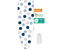 Laundryspecialist Strijkplankhoes Classic - 2 lagen en uitgerust met 3MM schuim - maat L voor een breedte van 38 tot 45 cm en een lengte van 120 tot 125 cm - Universele strijkhoes
