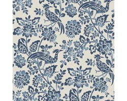 Laura Ashley Adain Palace Behang - Bloemen - 10mx52cm - Blauw