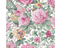 Laura Ashley Aveline Behang - Bloemen - 10mx52cm - Roze
