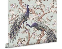 Laura Ashley Behang Belvedere - Dieren - 10mx52cm - Blauw