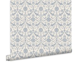 Laura Ashley Behang Endale Trellis Newport - Bloemen - 10mx52cm - Blauw