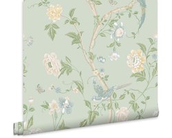 Laura Ashley Behang Summer Palace - Bloemen - 10mx52cm - Groen