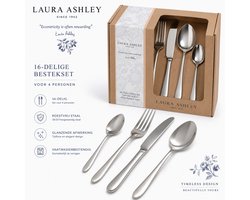 Laura Ashley Bestek - Bestekset 16-delig glans - 18/10