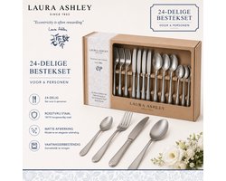 Laura Ashley Bestek - Bestekset 24-delig mat - 18/10