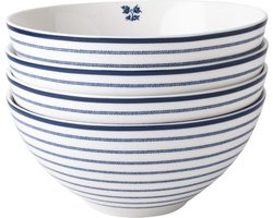Laura Ashley Blueprint Collectables Kommen set van 4 - Schaaltjes - Ø16cm - Candy Stripe