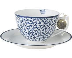 Laura Ashley Blueprint Collectables Kop en Schotel koffie set - Floris 26 cl. - Porselein