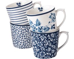 Laura Ashley Blueprint Collectables Mokken Set 4 in geschenkverpakking - 32 cl.