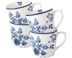 Laura Ashley Blueprint Collectables Mokken set van 4 - China Rose 32 cl.