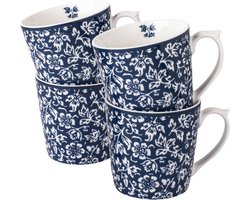 Laura Ashley Blueprint Collectables Mokken set van 4 - Sweet Alyssum - 32 cl.