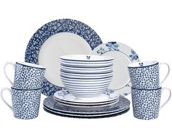 Laura Ashley Blueprint Collectables Serviesset - Servies - 4 persoons - 16 Delig - Kerstservies porselein