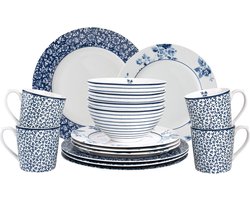 Laura Ashley Blueprint Collectables Serviesset - Servies - 4 persoons - 16 Delig - Kerstservies porselein