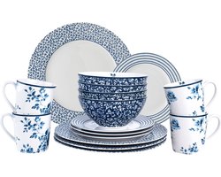 Laura Ashley Blueprint Serviesset - Servies - Dinnerset Giftset 16 Delig