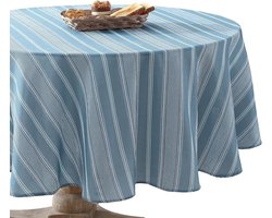 Laura Ashley Decoratief tafelkleed, kreuk- en vlekbestendig, morsbestendig, waterafstotend, onderhoudsvriendelijk, wasbaar polyesterweefsel voor eetkamer, keuken, vakantie en feest, 177,8 cm rond