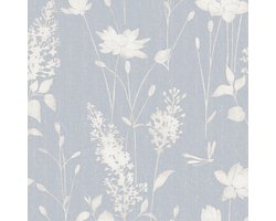 Laura Ashley Dragonfly Garden Behang - Bloemen - 10mx52cm - Blauw
